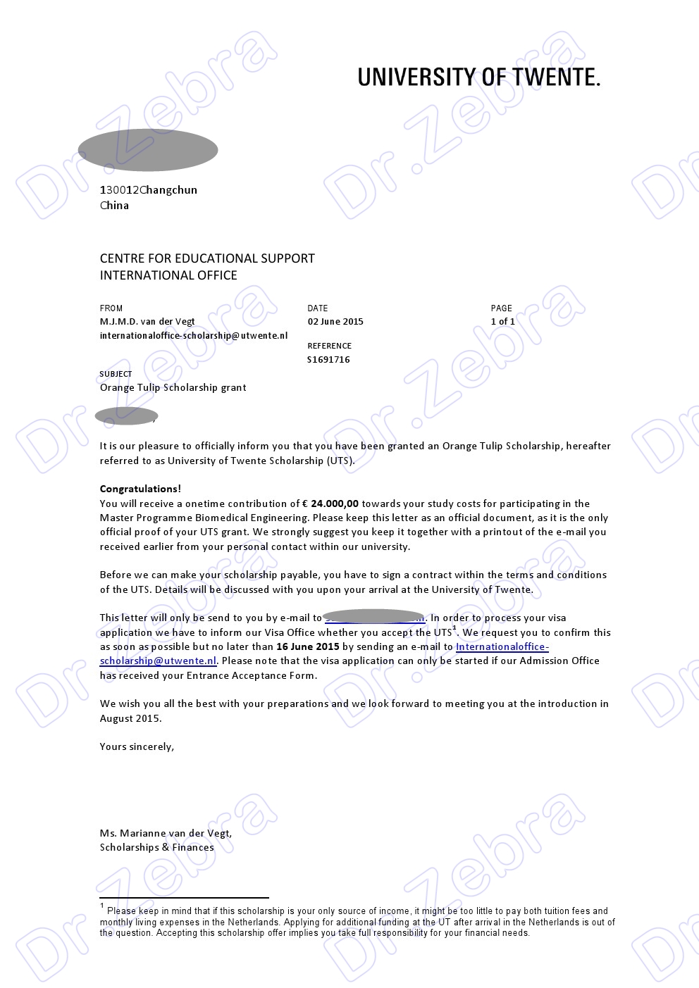 Orange Tulip Scholarship,荷兰郁金香奖学金,橙色郁金香奖学金,斑马博士 Orange Tulip Scholarship,荷兰郁金香奖学金,橙色郁金香奖学金,斑马博士