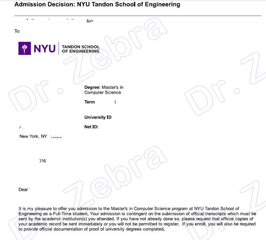 斑马博士，斑马博士留学中心，纽约大学， New York University ，NYU，MS in Computer Science ，计算机科学硕士