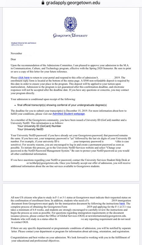 斑马博士、斑马博士留学中心，乔治城大学、Georgetown University、 MA Commanication, Culture, and Technology、通信、文化和技术硕士