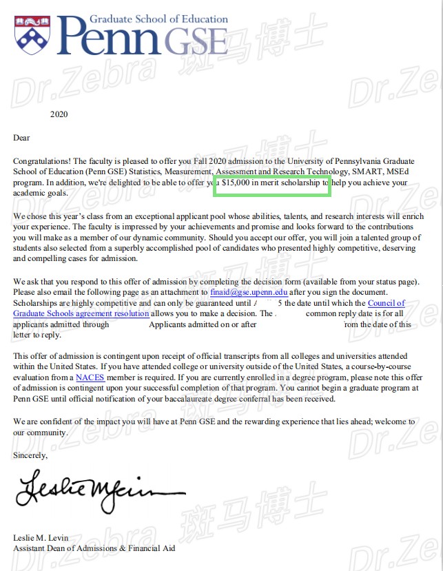 斑马博士、斑马博士留学中心、宾夕法尼亚大学、 University of Pennsylvania 、UPenn、 M.S.Ed. in Statistics, Measurement, Assessment, and Research Technology 、SMART
