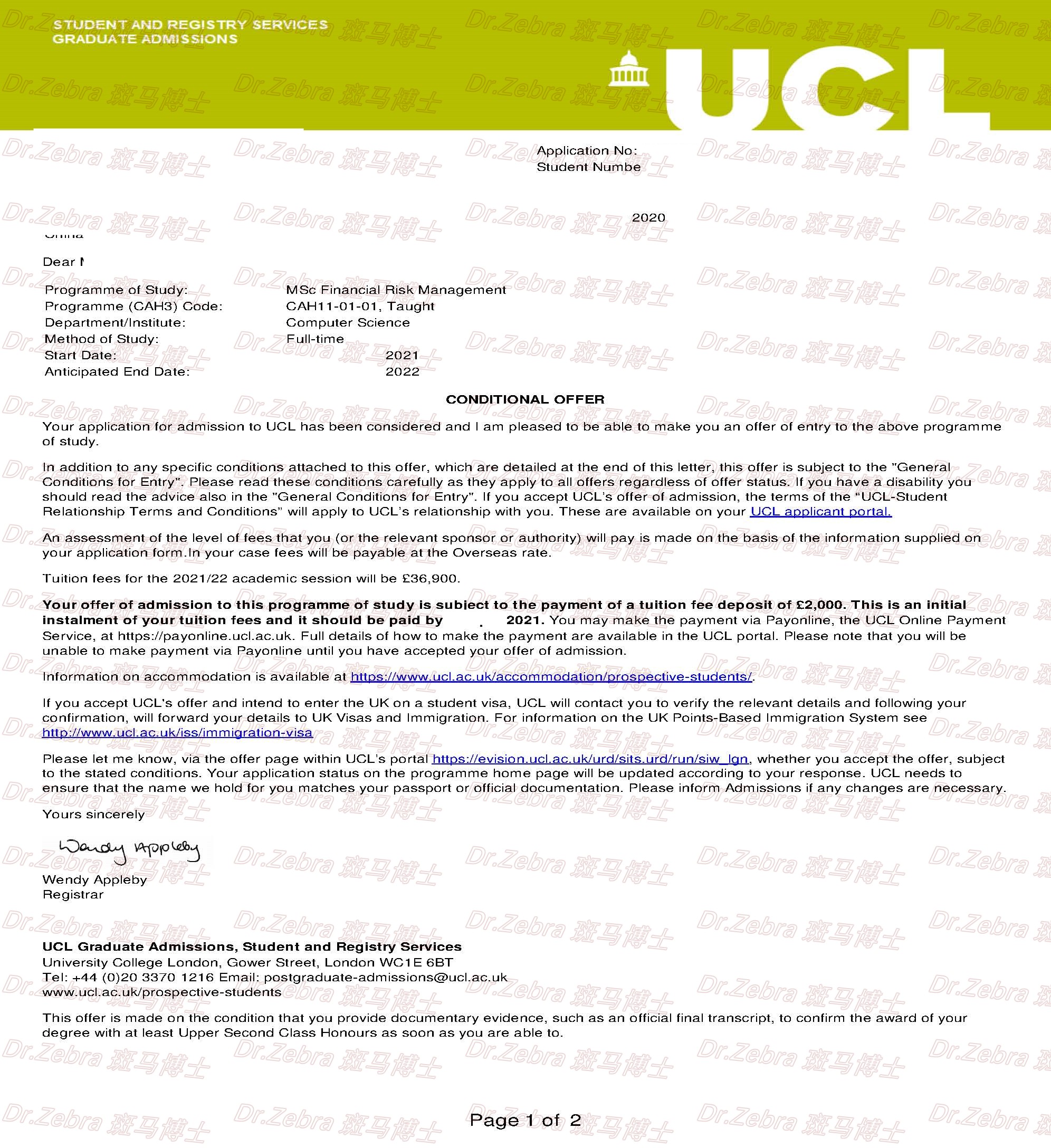 斑马博士留学中心、斑马博士、伦敦大学学院、University College London、UCL、MSc Financial Risk Management 、金融风险管理硕士 斑马博士留学中心、斑马博士、伦敦大学学院、University College London、UCL、MSc Financial Risk Management 、金融风险管理硕士