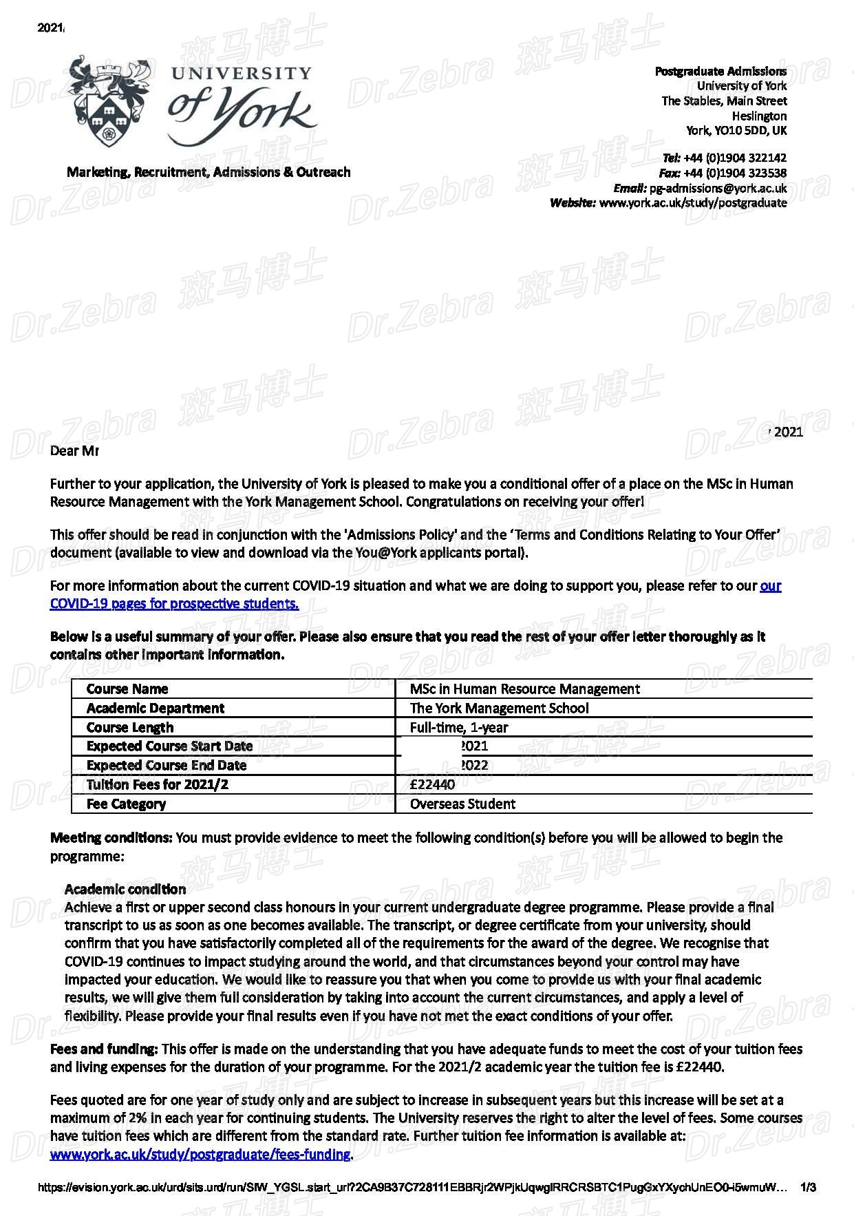 斑马博士、斑马博士留学中心、英国约克大学、 University of York、 MSc Human Resource Management 、人力资源管理硕士 斑马博士、斑马博士留学中心、英国约克大学、 University of York、 MSc Human Resource Management 、人力资源管理硕士