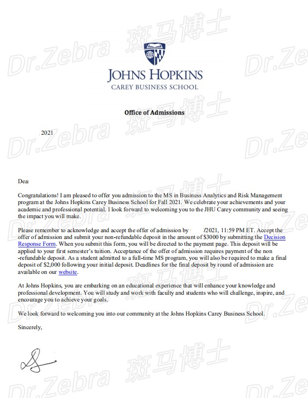 斑马博士、斑马博士留学中心、约翰霍普金斯大学、Johns Hopkins University、JHU、MS in Business Analytics and Risk Management 、商业分析和风险管理硕士 斑马博士、斑马博士留学中心、约翰霍普金斯大学、Johns Hopkins University、JHU、MS in Business Analytics and Risk Management 、商业分析和风险管理硕士