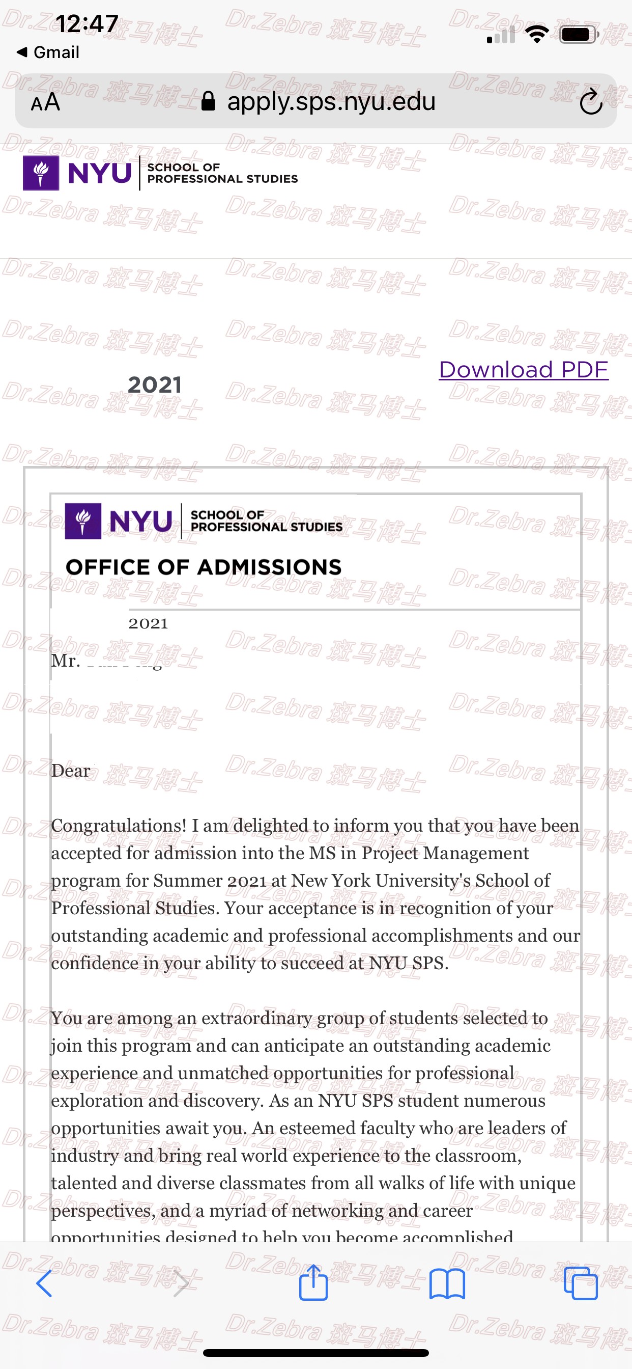 斑马博士留学中心、斑马博士、New York University、NYU、MS project management 、纽约大学、项目管理硕士