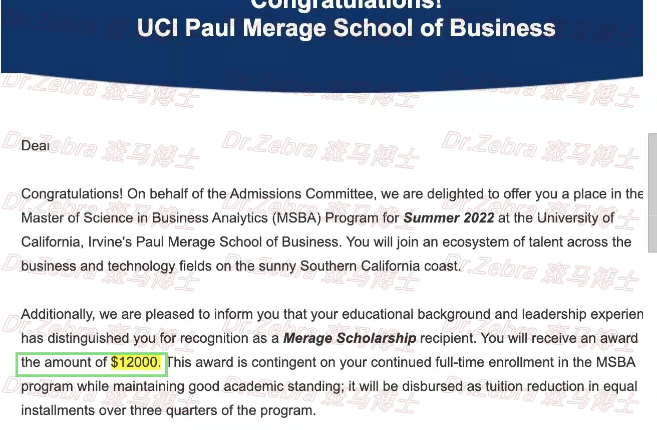 斑马博士、斑马博士留学中心、加州大学欧文分校、University of California, Irvine、UCI、Master of Science in Business Analytics、商业分析硕士、12000美金奖学金 斑马博士、斑马博士留学中心、加州大学欧文分校、University of California, Irvine、UCI、Master of Science in Business Analytics、商业分析硕士、12000美金奖学金