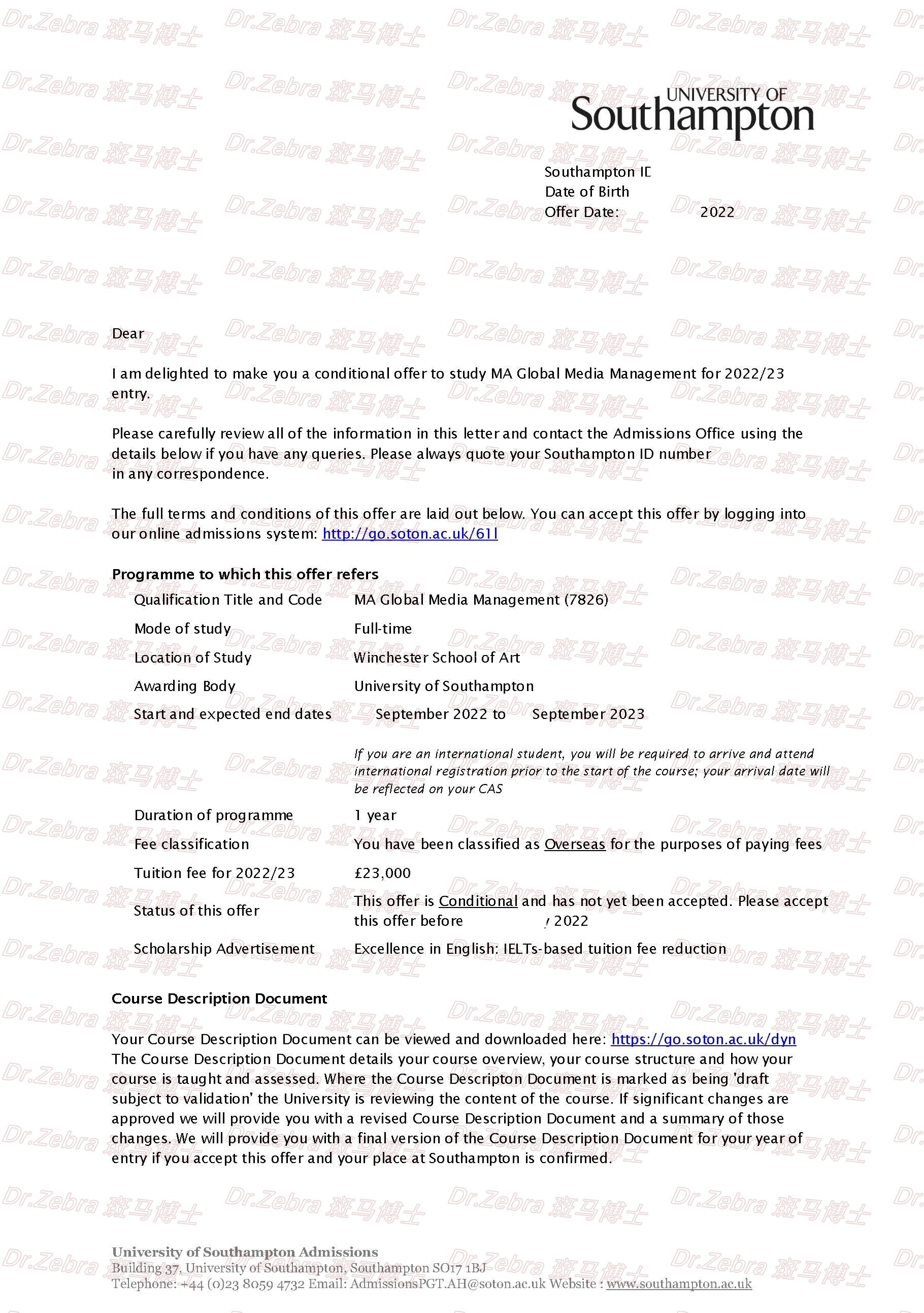 斑马博士、斑马博士留学、南安普顿大学、University of Southampton、 MA Global Media Management、 全球媒体管理硕士、奖学金! 斑马博士、斑马博士留学、南安普顿大学、University of Southampton、 MA Global Media Management、 全球媒体管理硕士、奖学金!