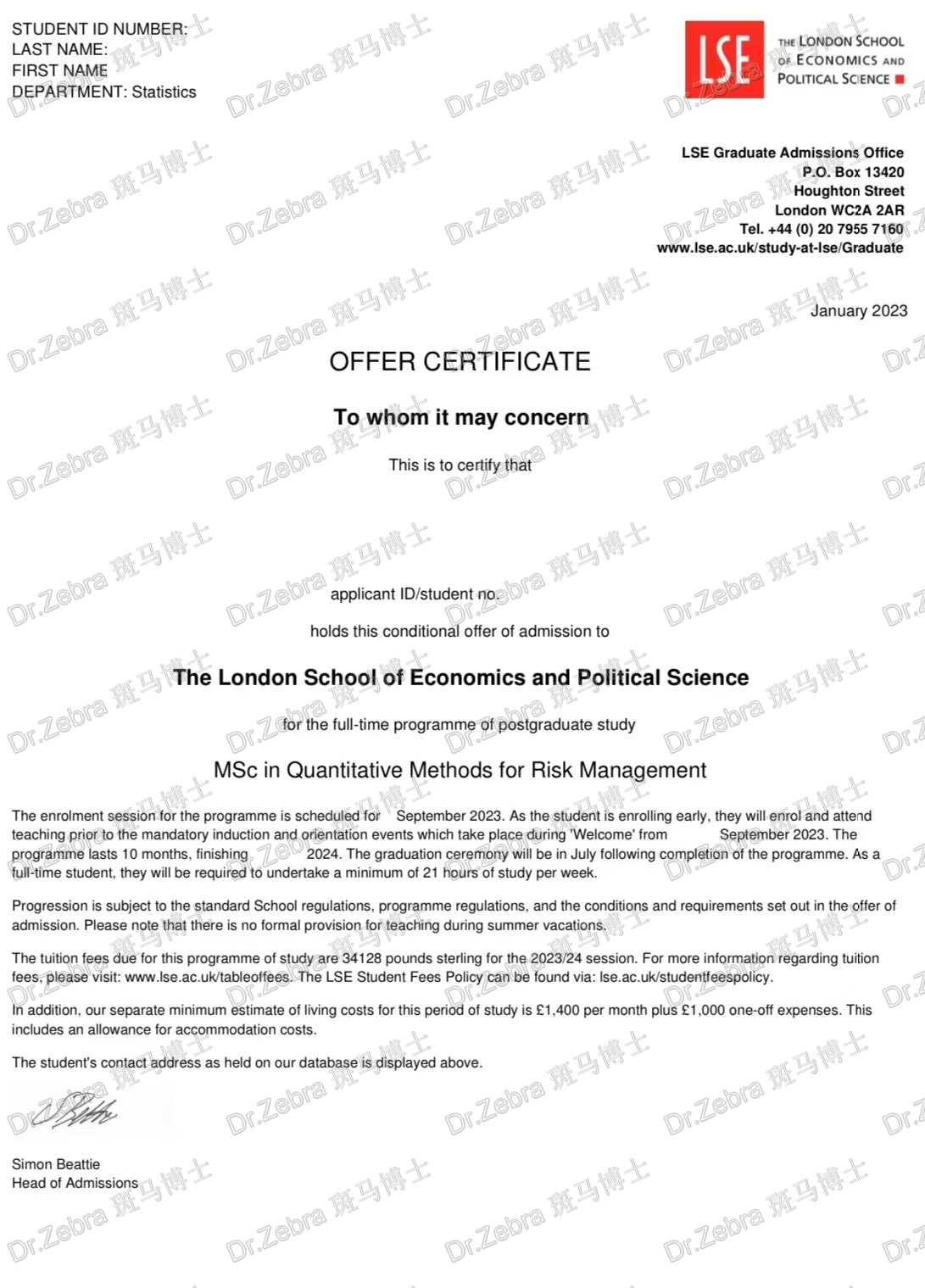 斑马博士、斑马博士留学中心、伦敦政治经济学院、The London School of Economics and Political Science、LSE、MSc Quantitative Methods for Risk Management、风险管理定量方法硕士 斑马博士、斑马博士留学中心、伦敦政治经济学院、The London School of Economics and Political Science、LSE、MSc Quantitative Methods for Risk Management、风险管理定量方法硕士