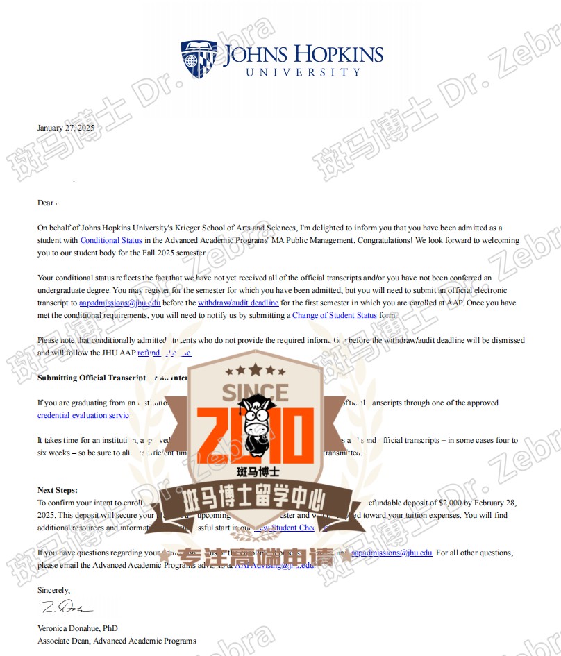 斑马博士，斑马博士留学中心，约翰·霍普金斯大学，Johns Hopkins University（JHU），MA in Public Management，公共管理硕士