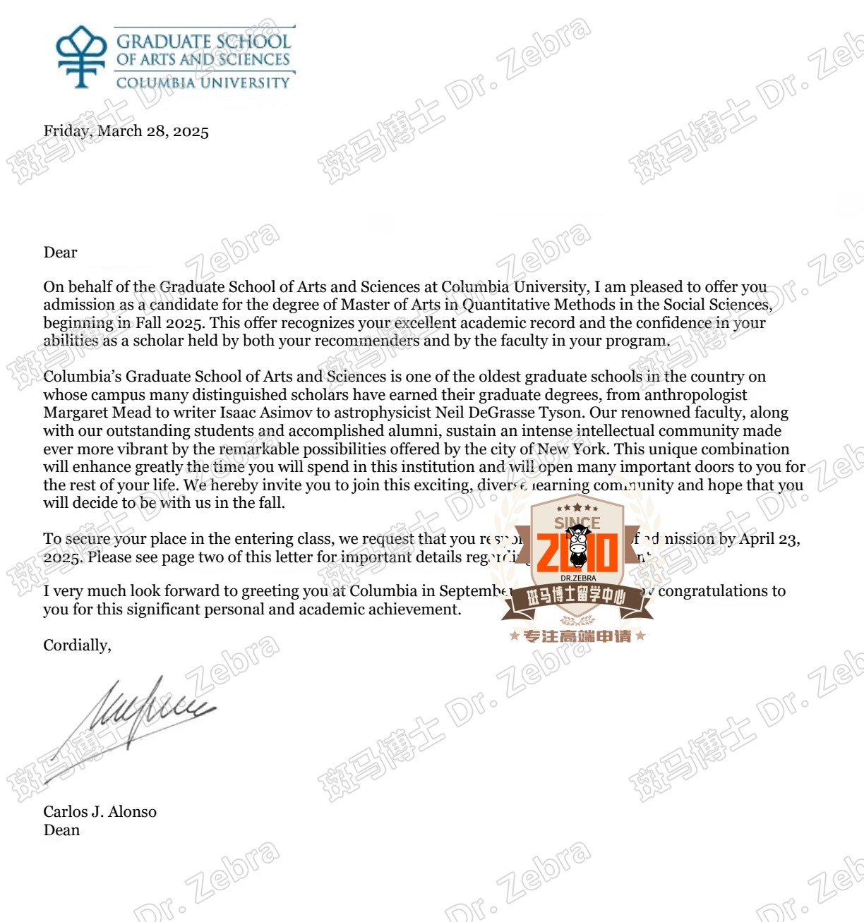 Columbia University Master of Arts in Quantitative Methods in the Social Sciences（QMSS）硕士录取！