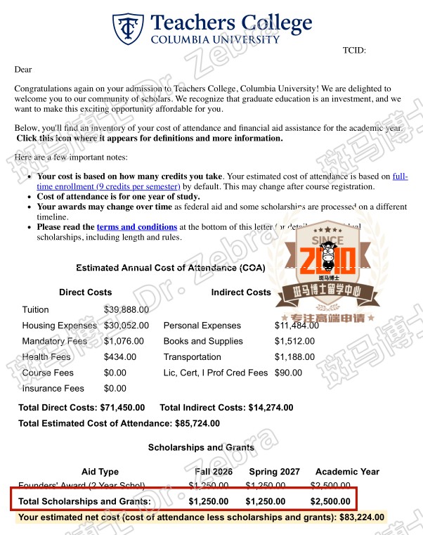 Columbia University MA in Curriculum and Teaching硕士录取+2500美元奖学金！