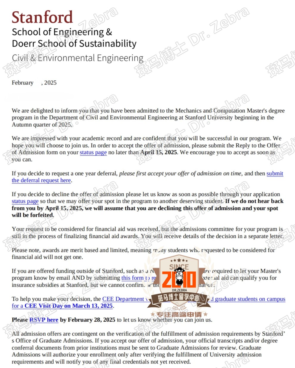 Stanford University Civil and Environmental Engineering, Mechanics and Computation硕士录取！